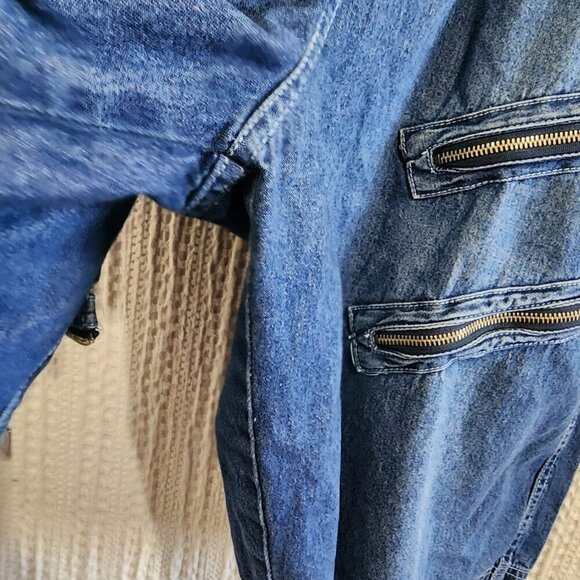 Vintage FOX Y2K Baggy Hip Hop Zipper Denim Men's Jean Shorts Size 3X - Picture 7 of 15